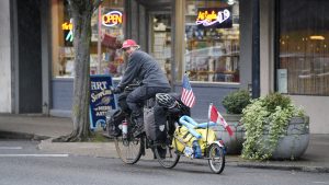 pulling a fully loaded bike trailer