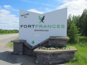 welcome sign for Fort Frances