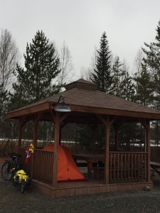 gazebo, tent, bike