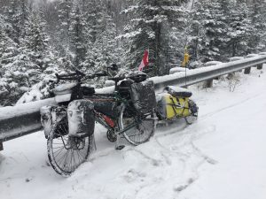 My bike and trailer during the winter