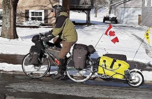 a winter bike tour set up