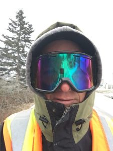 man wearing ski goggles