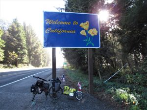 entering California by bike