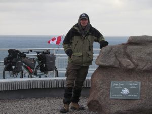 bike, man, Cape Spear Newfoundland