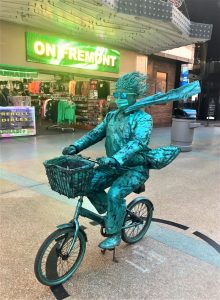 living statue bike man