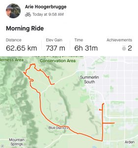 strava map of Red Rock Canyon