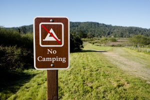 no camping sign